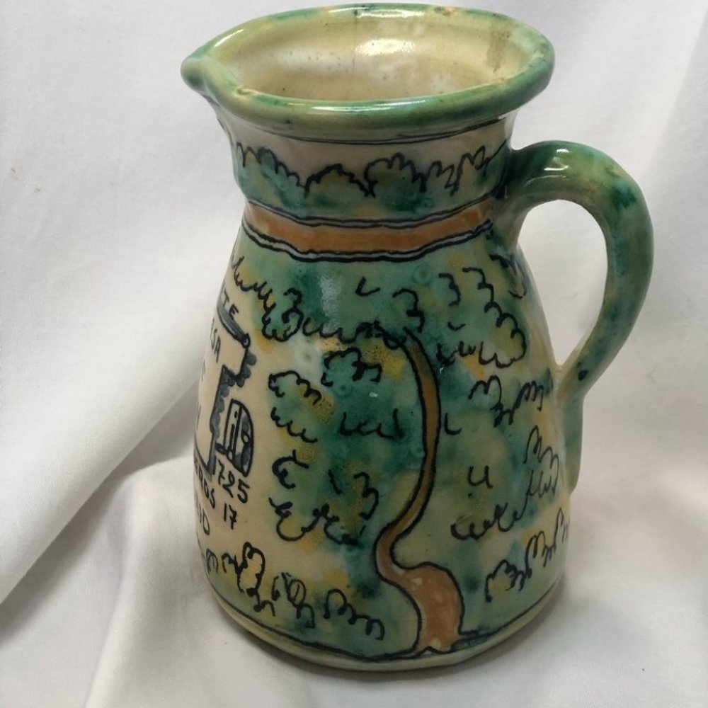 Vintage Art Pottery Pitcher Santa Fe Puente